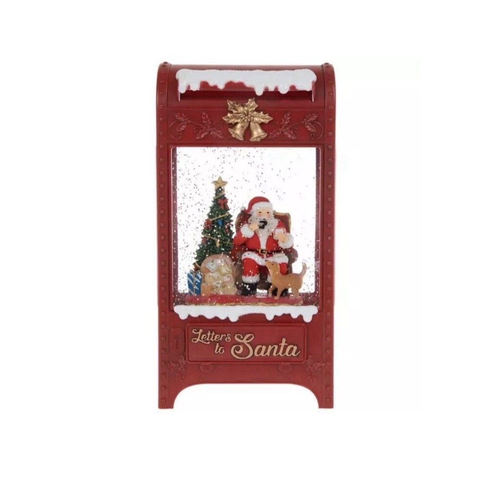 Snow Globe Santa Clause Christmas Lights Post Office Mail Box - - Picture 5 of 7